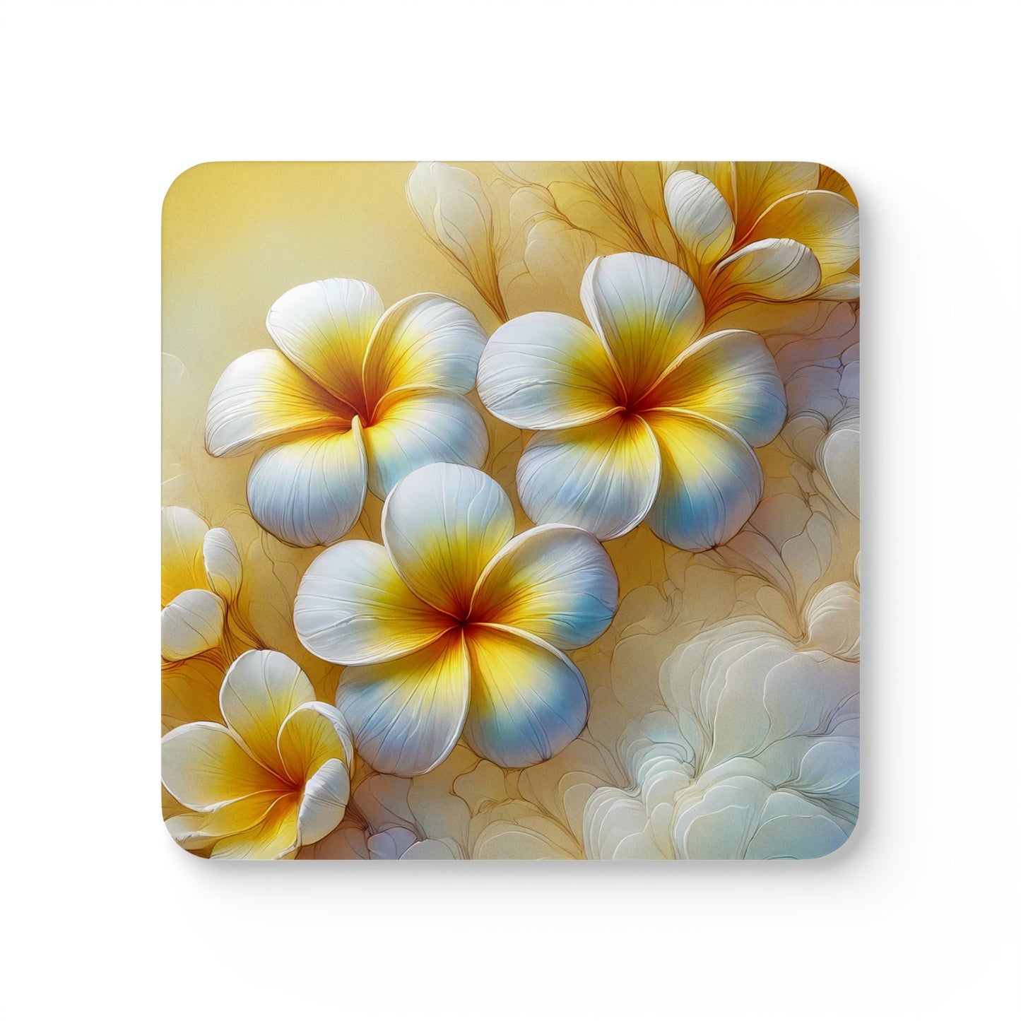 Plumeria Cork Coaster Set