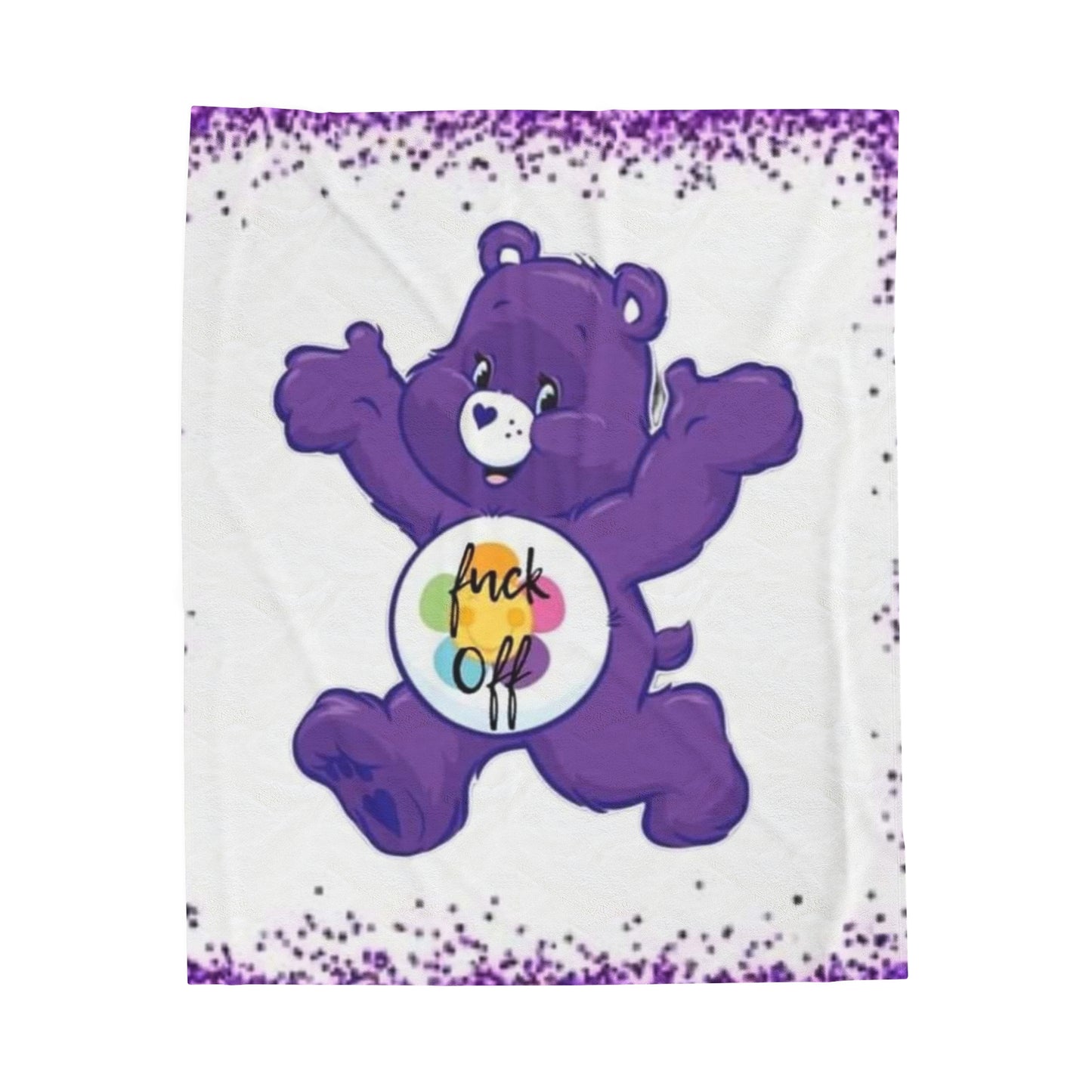 Velveteen Plush Blanket Purple Bear