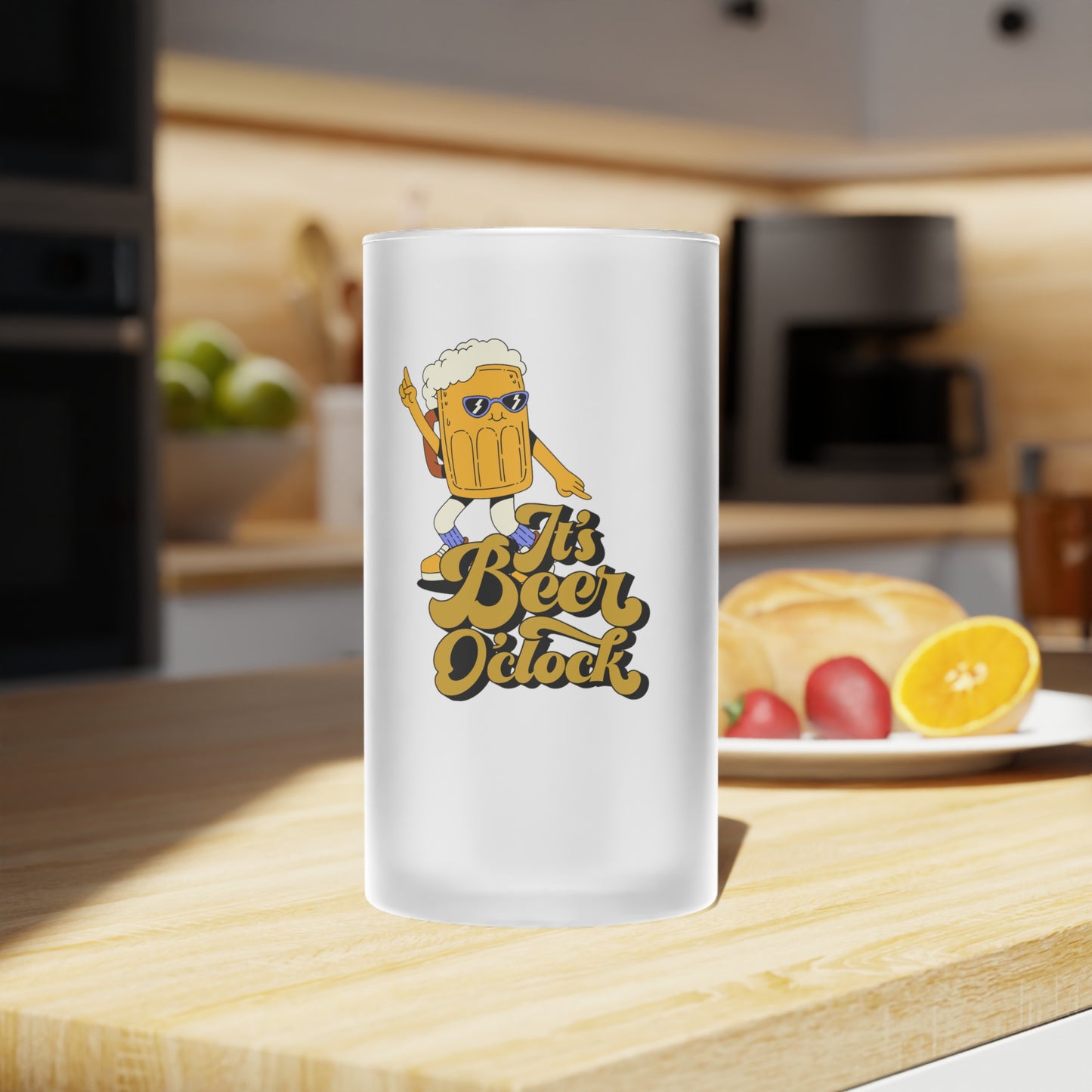 It's Beer O'clock Frosted Glass Beer Mug