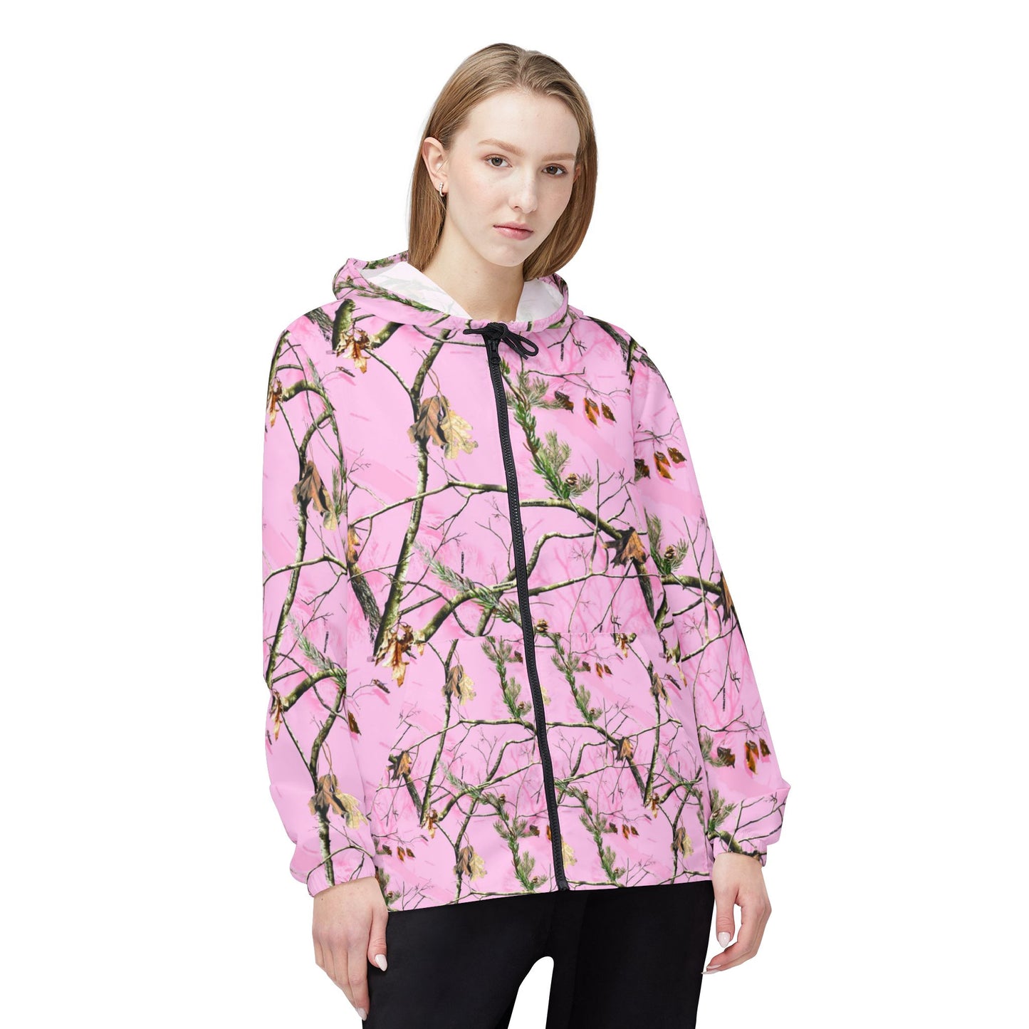 Pink Camo Womens Windbreaker