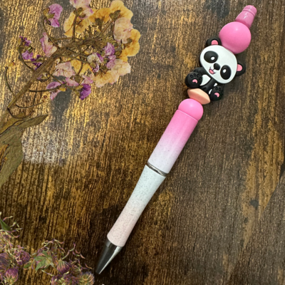 Panda Ballpoint Silicone Beaded Black Ink Pen