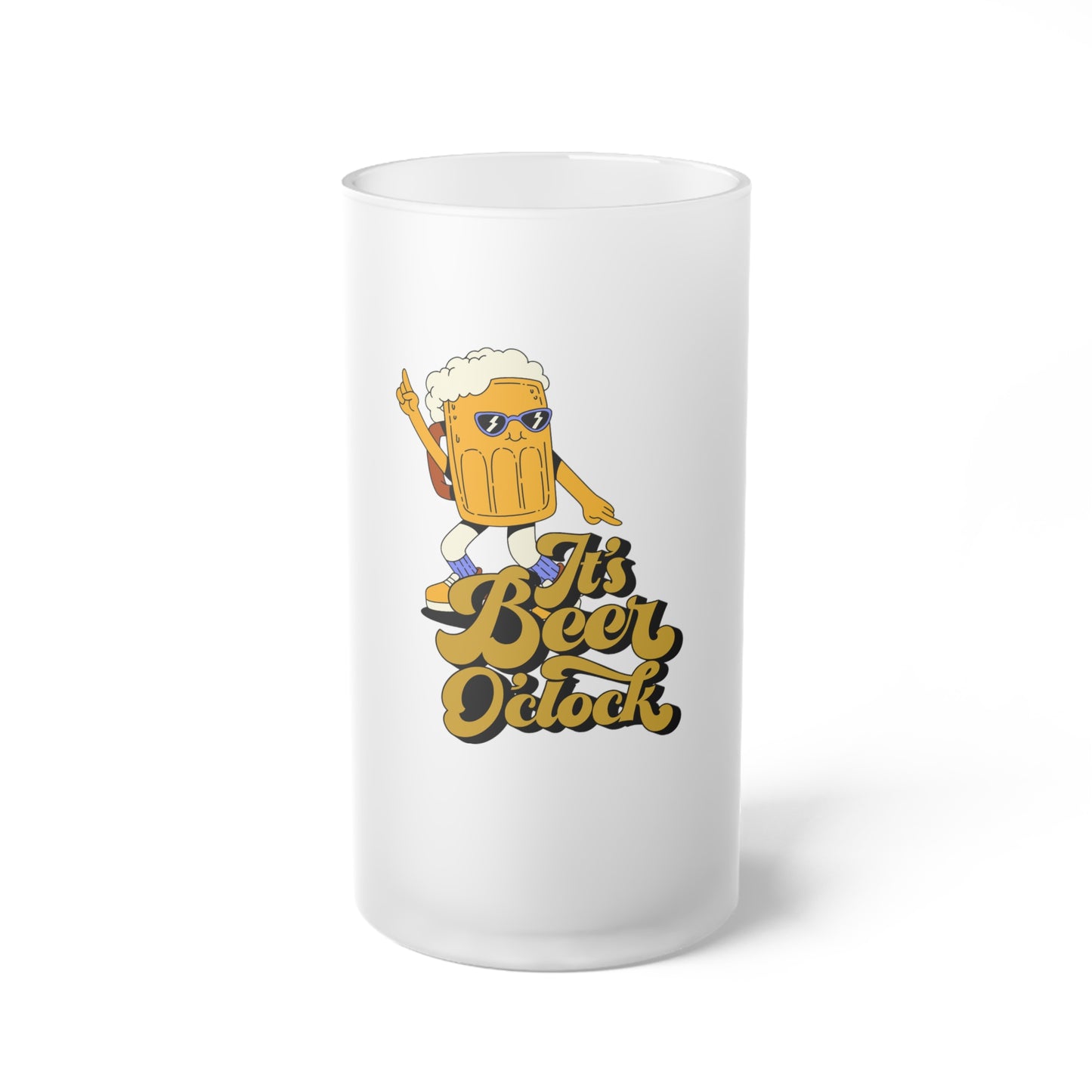 It's Beer O'clock Frosted Glass Beer Mug