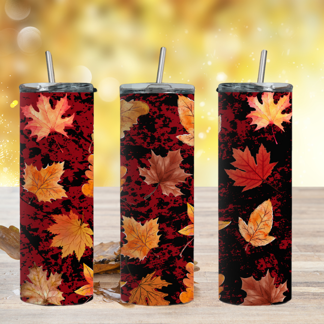 Autumn Leaves Grunged Tumbler