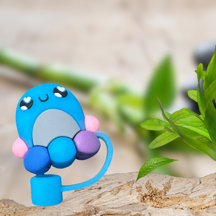 Blue Squishmallow Straw Topper