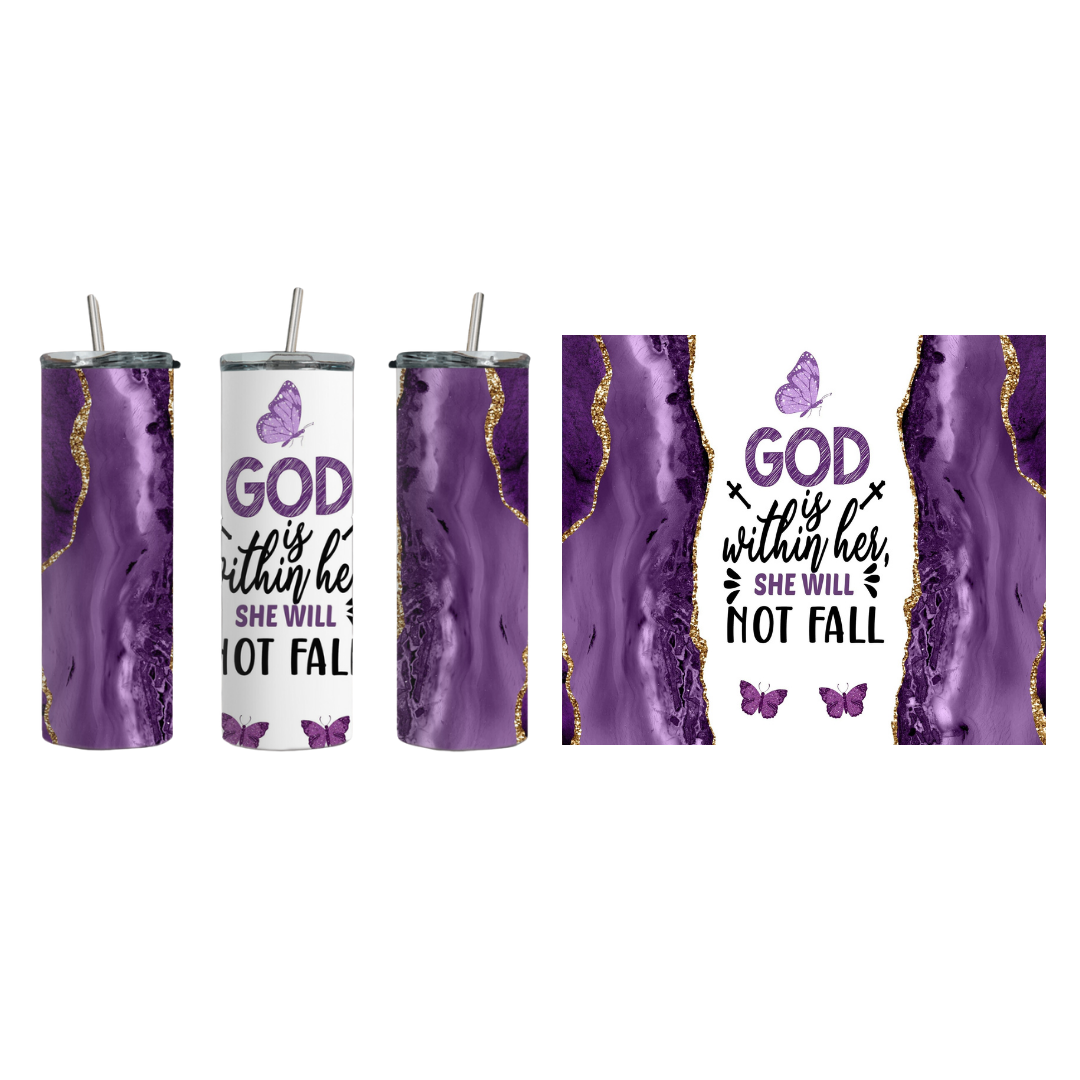 God is within Her Skinny Tumbler Wrap