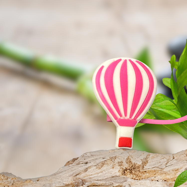 Pink Hot Air Balloon Straw Topper
