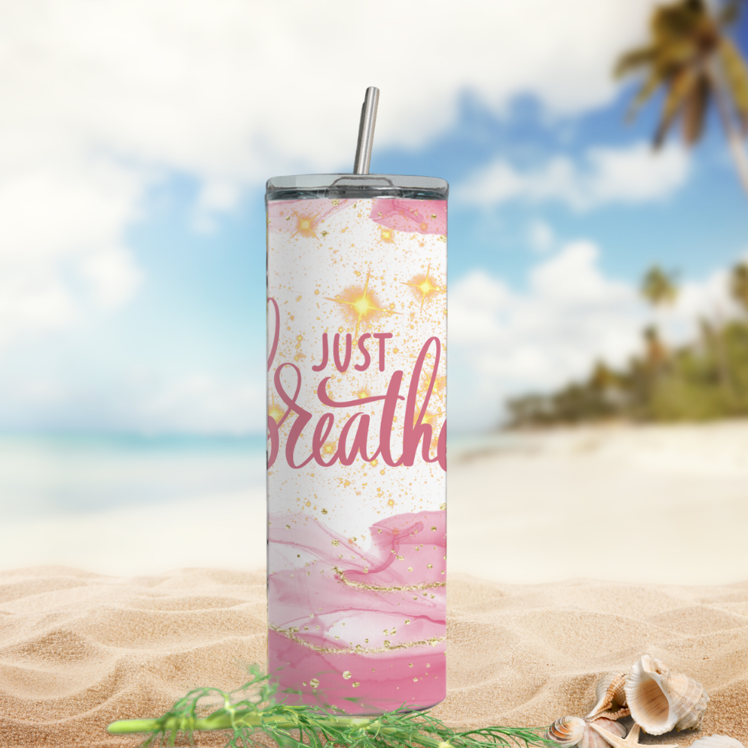 Just Breathe 20 Ounce Stainless Steel Tumbler