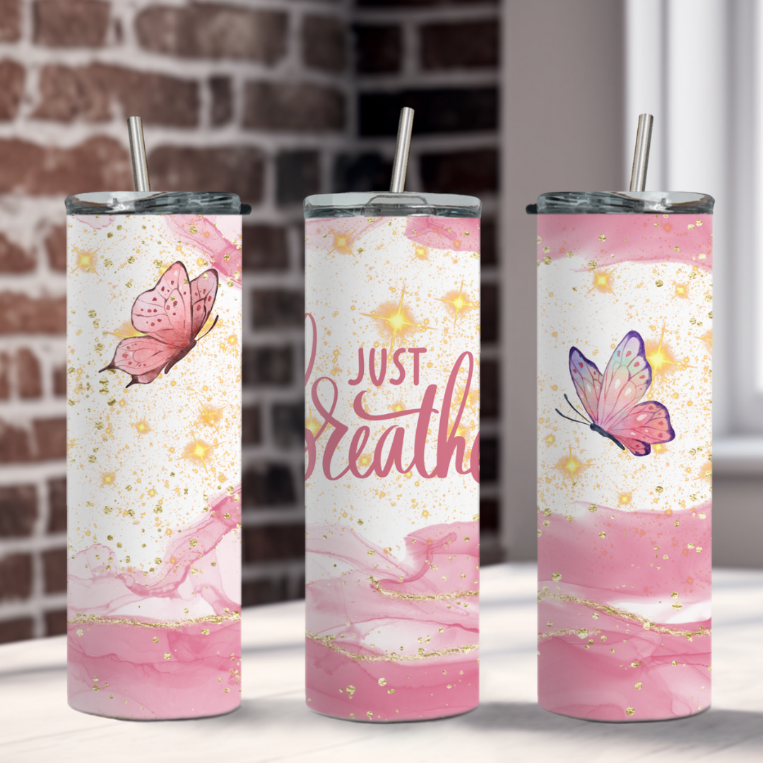 Just Breathe 20 Ounce Stainless Steel Tumbler