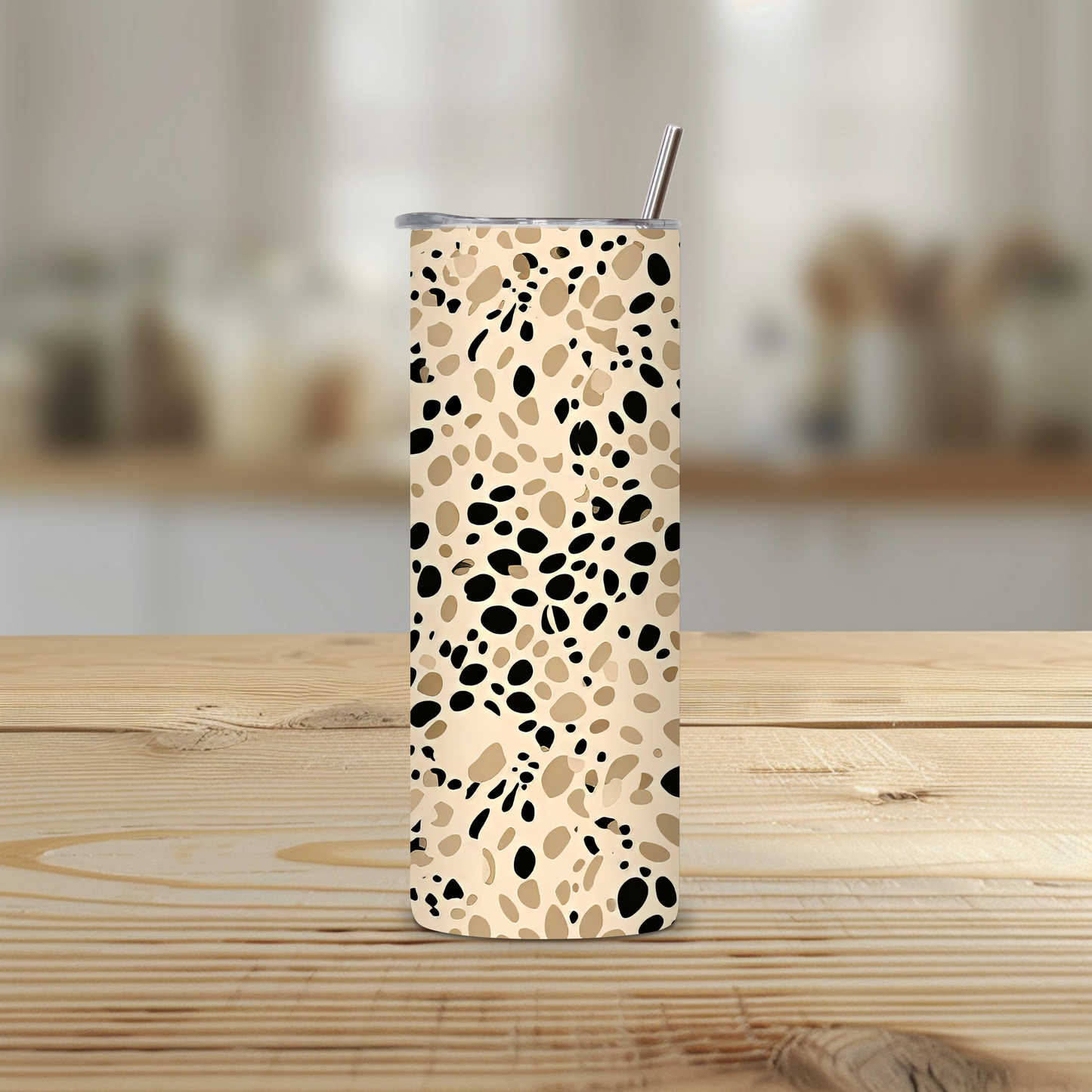 Neutral Leopard Print 20oz Skinny Tumbler – Insulated Stainless Steel