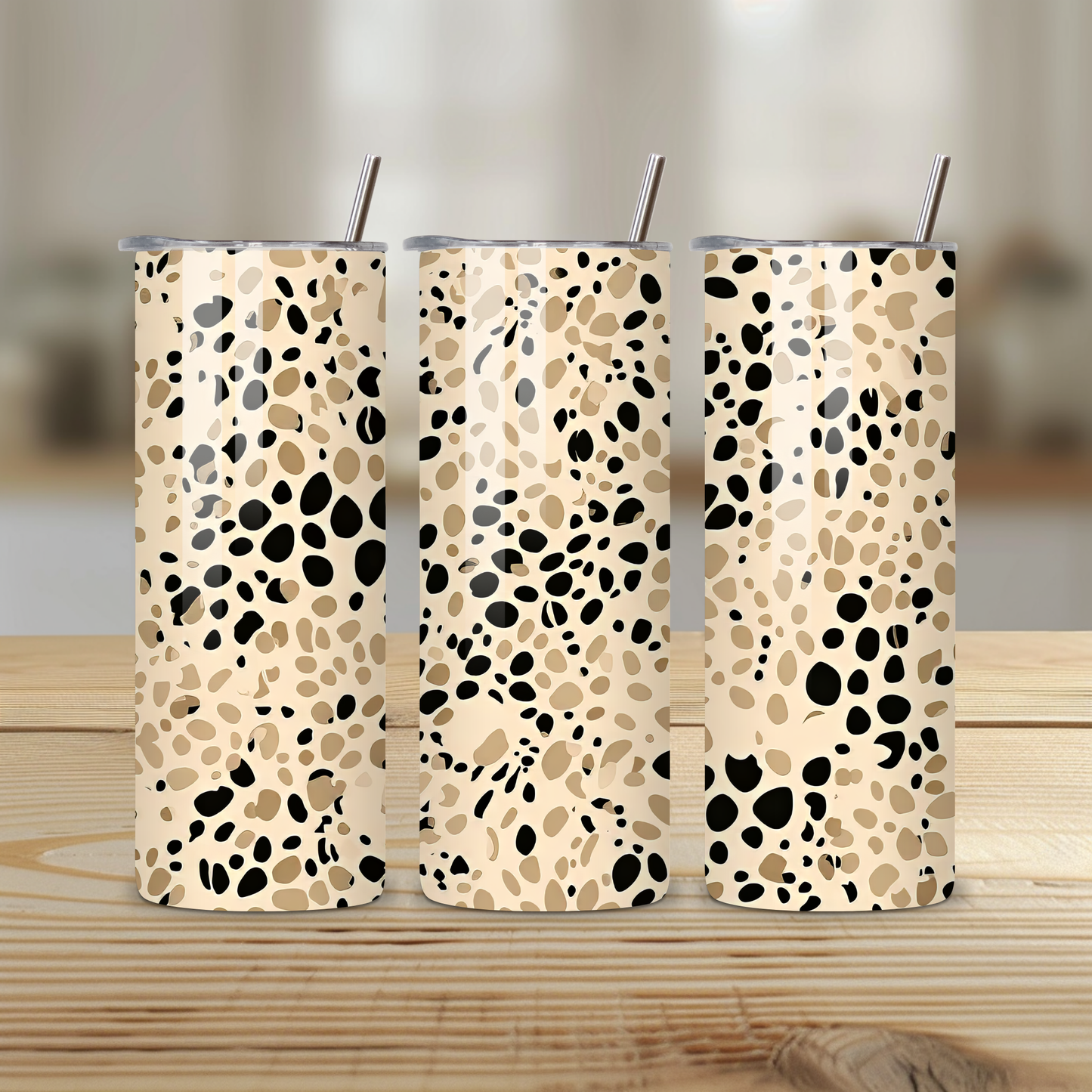 Neutral Leopard Print 20oz Skinny Tumbler – Insulated Stainless Steel