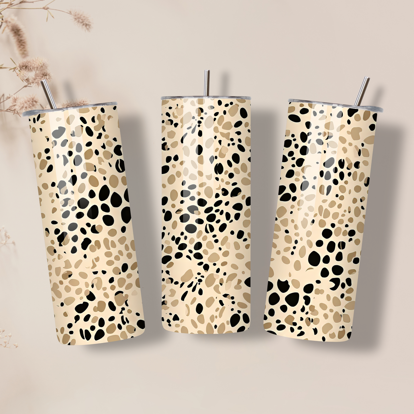 Neutral Leopard Print 20oz Skinny Tumbler – Insulated Stainless Steel