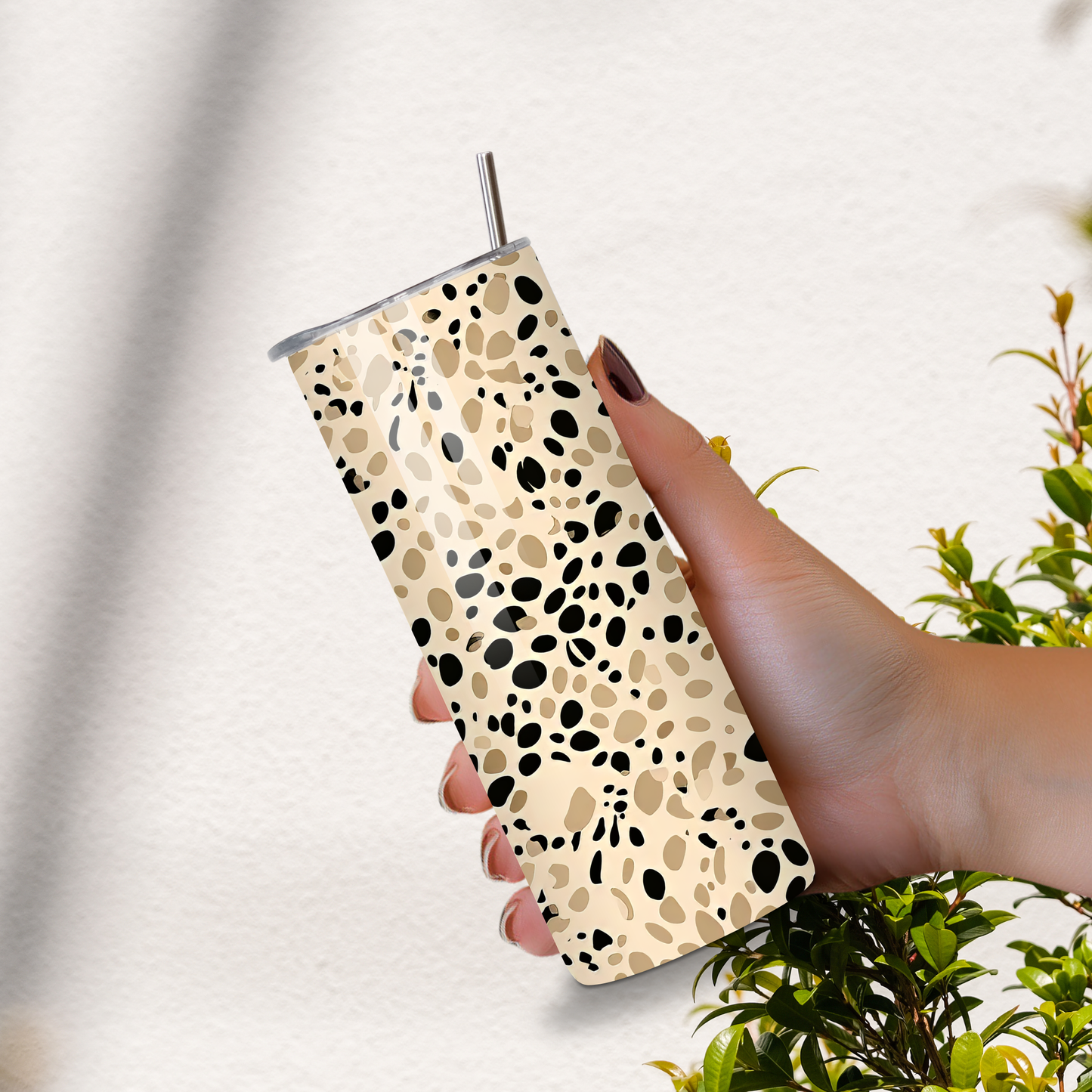 Neutral Leopard Print 20oz Skinny Tumbler – Insulated Stainless Steel