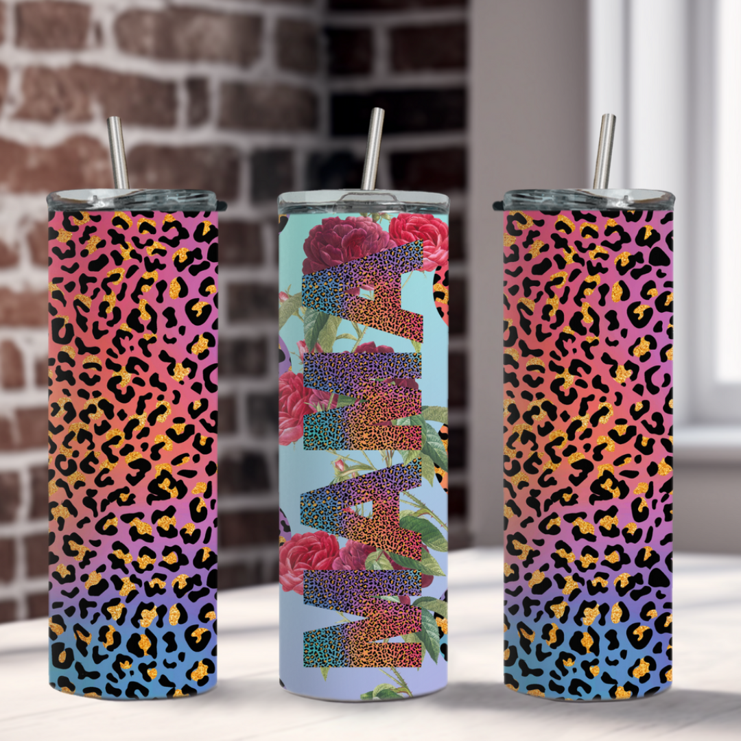 Mama Leopard 20-Ounce Stainless Steel Tumbler