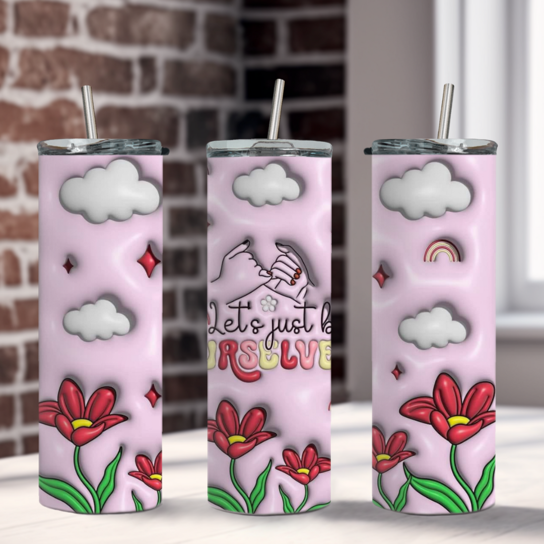 Embrace your uniqueness while staying hydrated with the Be Ourselves Tumbler. With a playful design and sturdy construction, this tumbler is perfect for on-the-go use. So go ahead, be yourself and enjoy your favorite drinks wherever you go! Cheers to being unapologetically you!