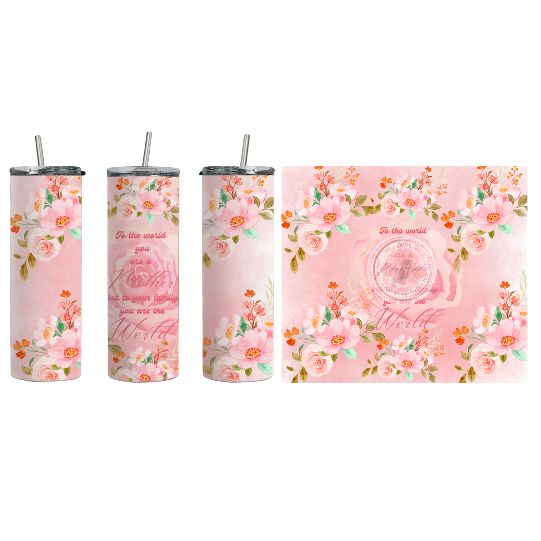 Floral Mother Skinny Tumbler Wrap