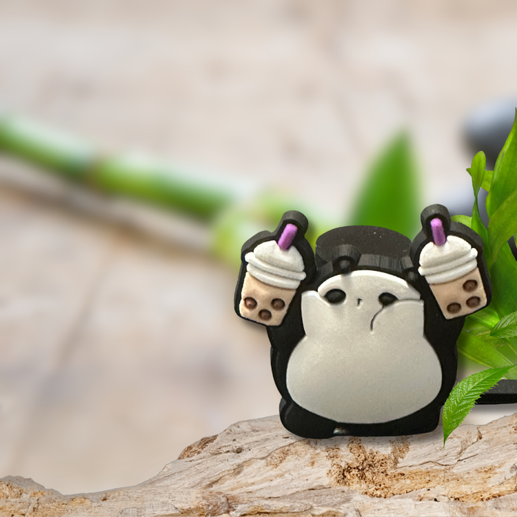 Black Panda Straw Topper