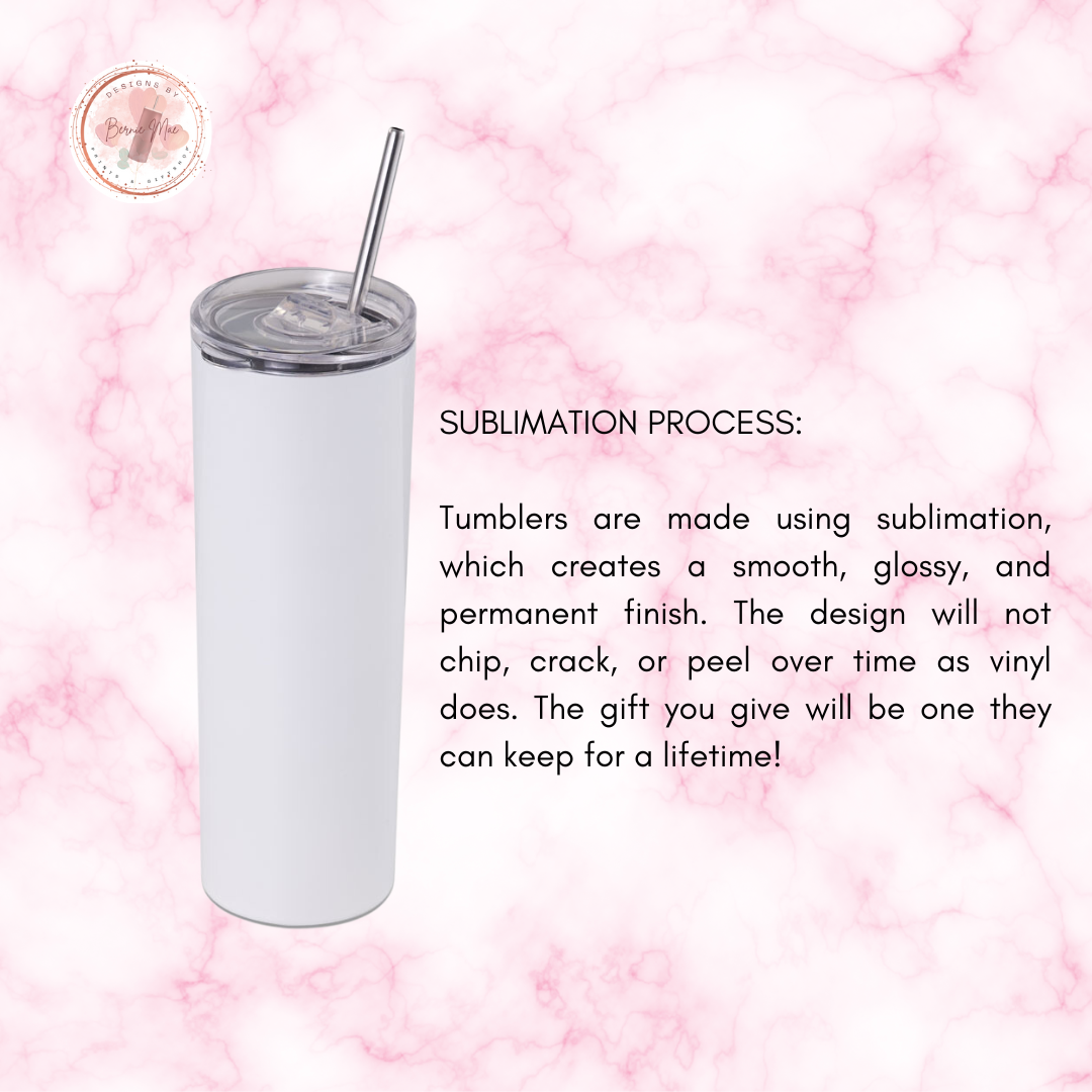 Personalized Glitter Floral Tumbler – Custom Name 20oz Stainless Steel