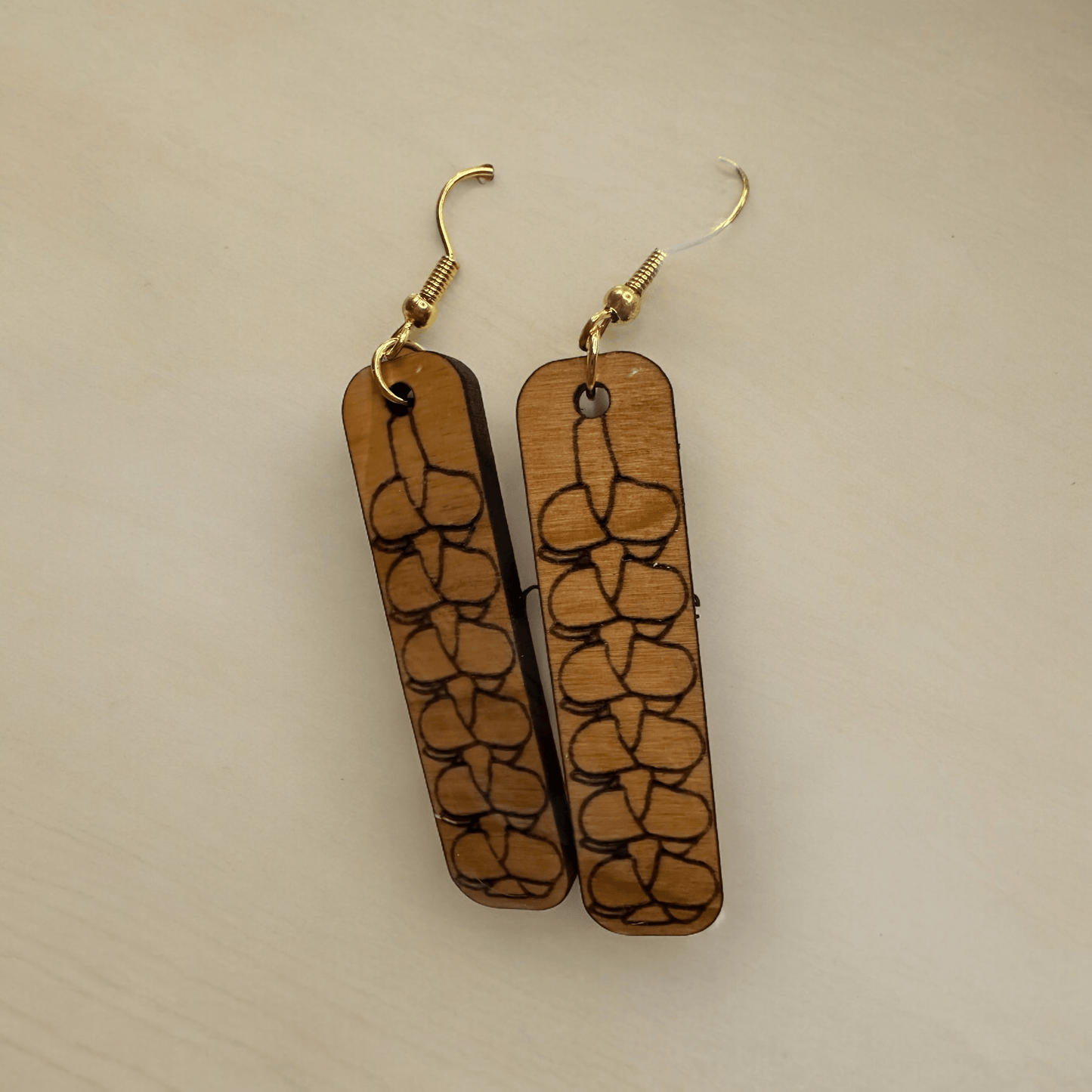 Laser-Engraved Puakenikeni Earrings