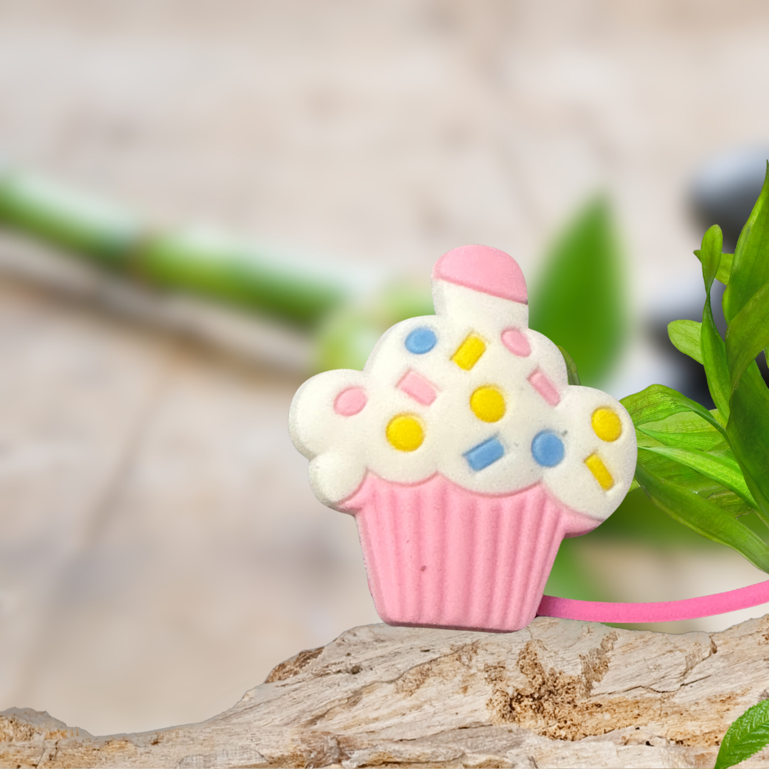 Pink Cup cake Straw Topper