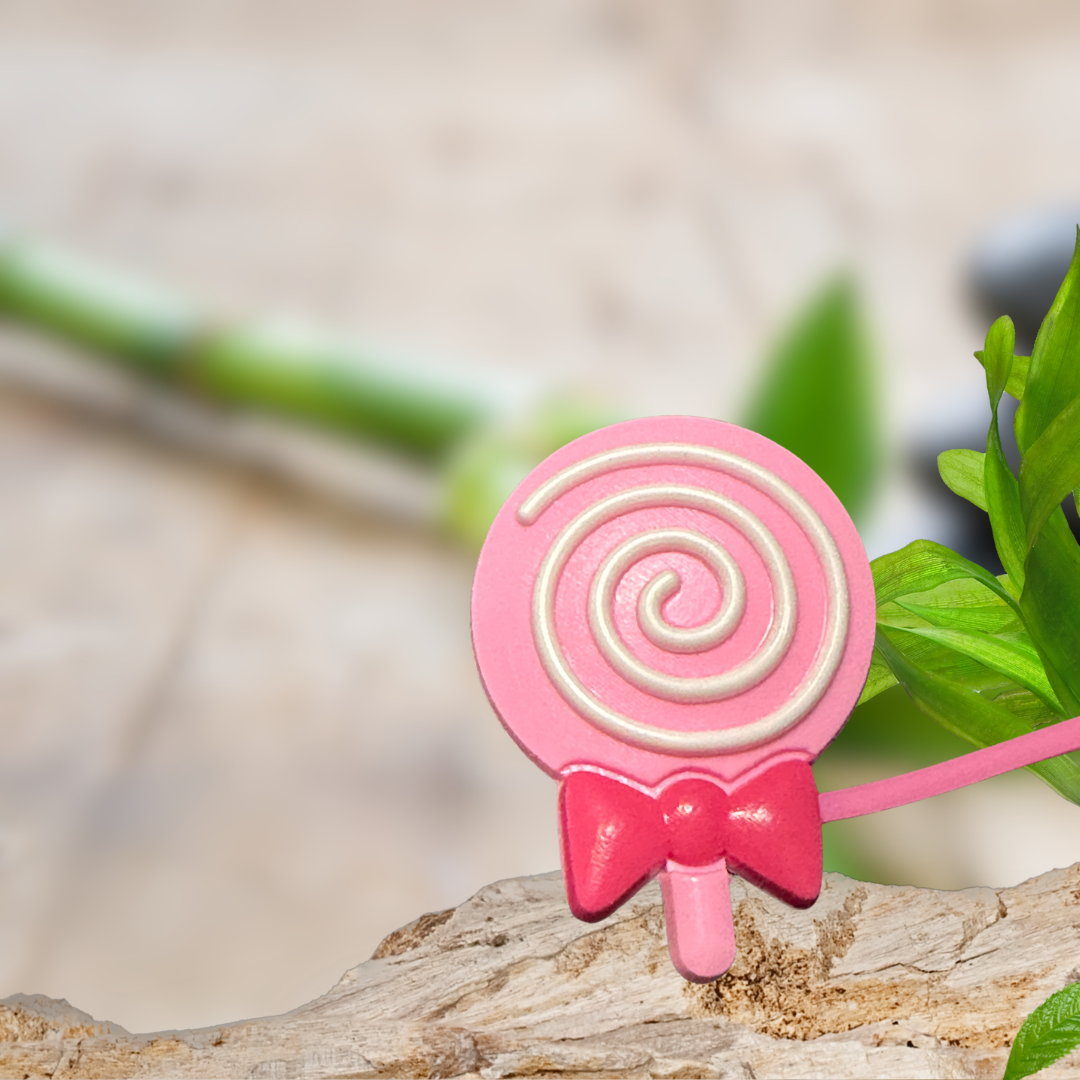 Pink Lollipop Straw Topper
