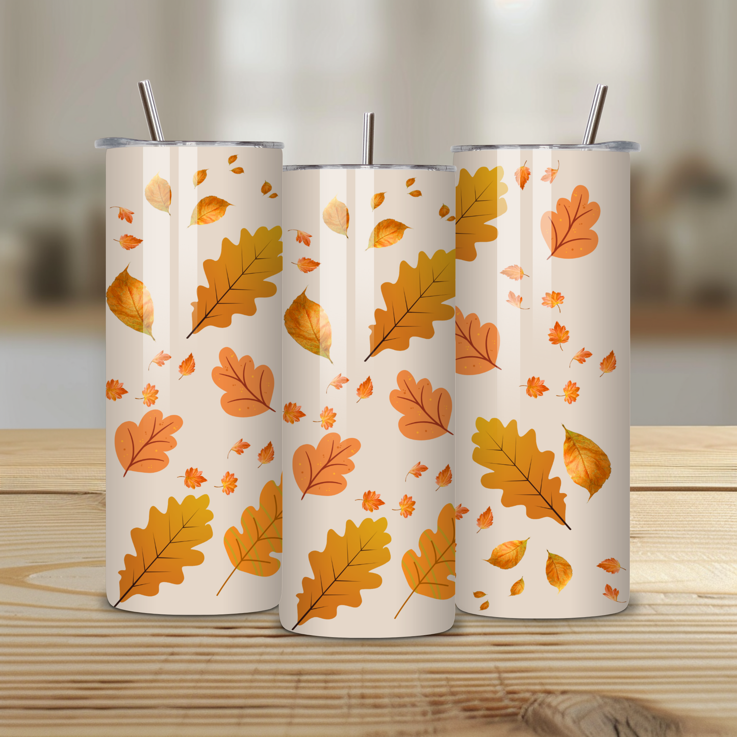 Pumpkin Spice 20oz Skinny Straight Tumbler with Lid & Straw