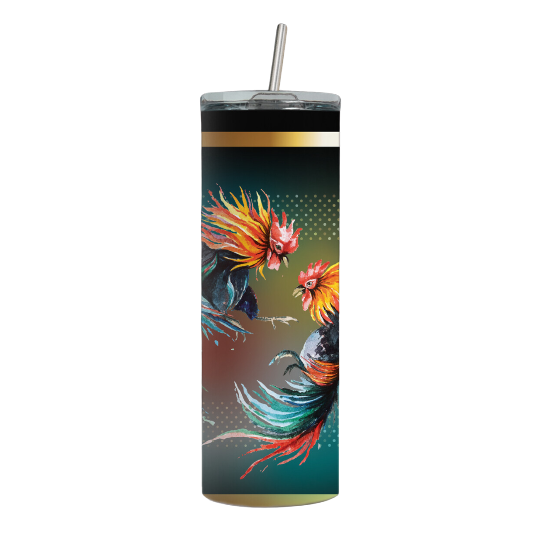 Rooster Fight 20-Ounce Stainless Steel Tumbler