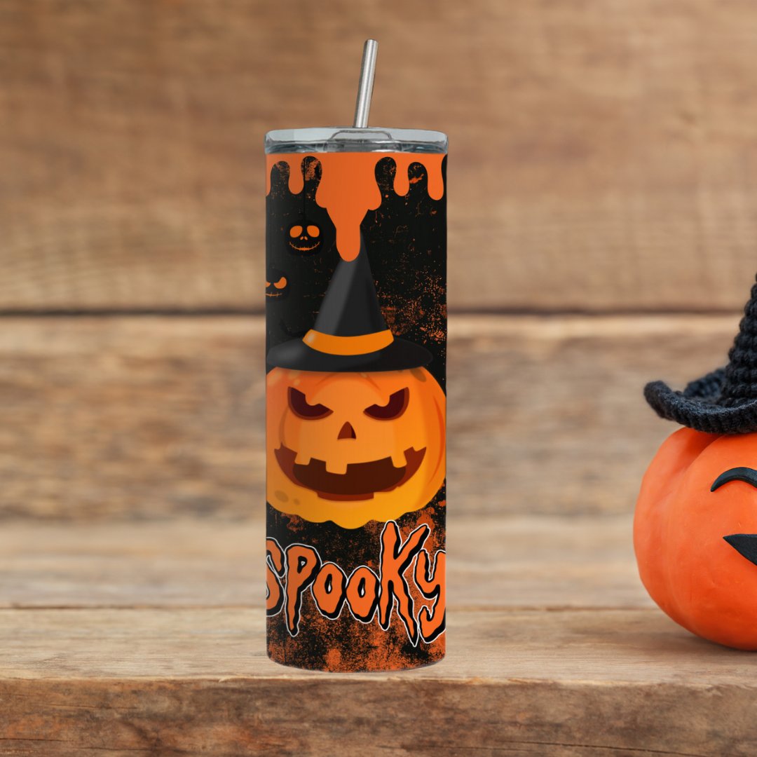 This tumbler features festive Halloween designs to add a touch of spooky fun to your daily routine. Stay hydrated and stylish this season with our Spooky Halloween Tumbler.