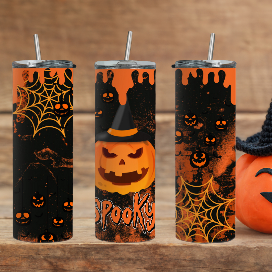This tumbler features festive Halloween designs to add a touch of spooky fun to your daily routine. Stay hydrated and stylish this season with our Spooky Halloween Tumbler.
