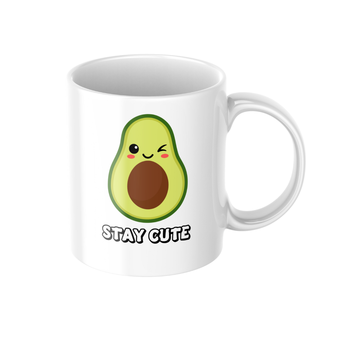 Stay Cute Avocado Mug – 11 oz Ceramic Coffee & Tea Cup