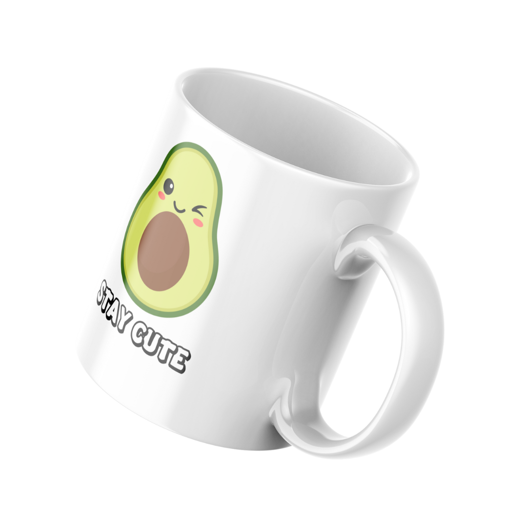 Stay Cute Avocado Mug – 11 oz Ceramic Coffee & Tea Cup