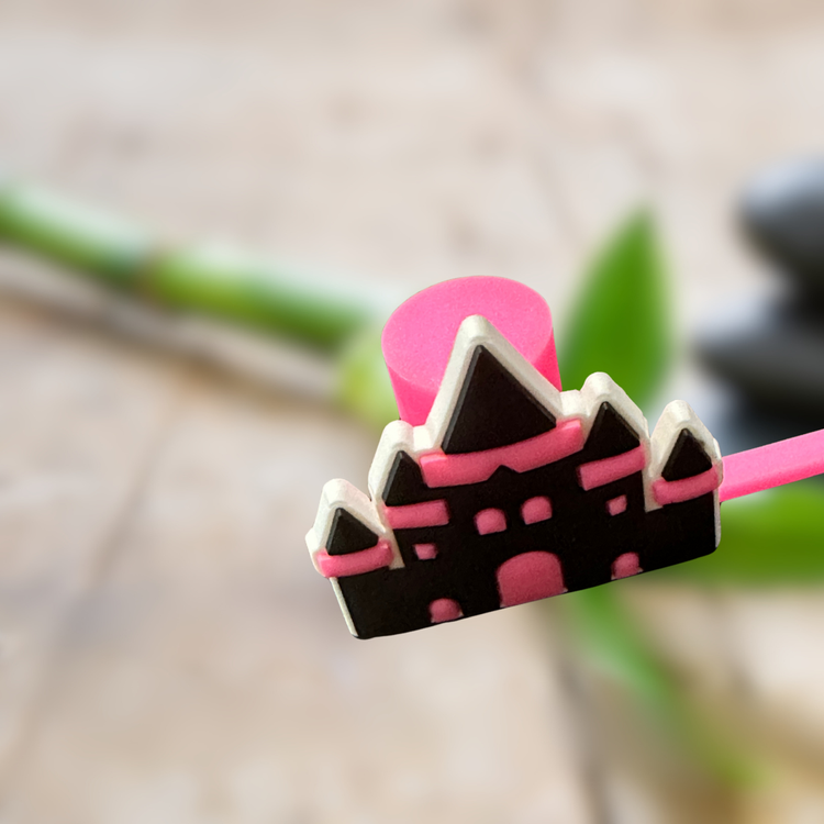 Pink castle Straw Topper