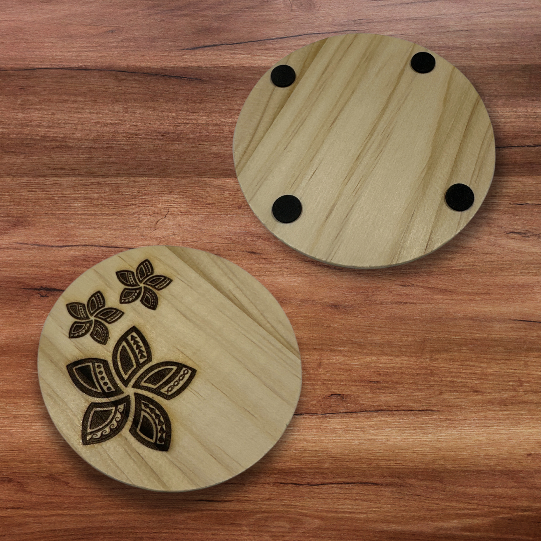 Wooden-engraved coaster (Set of 4)