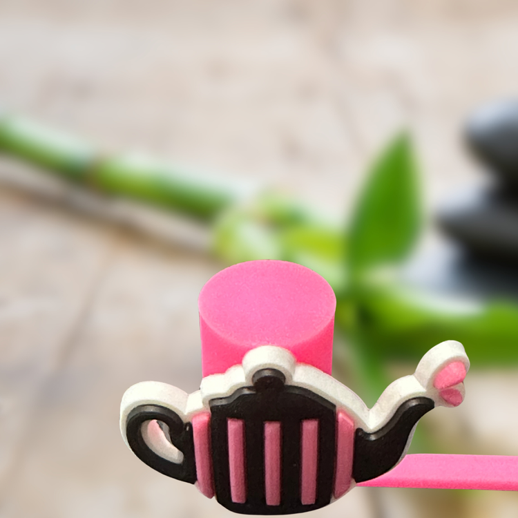 Pink Pot Drinking Straw Topper