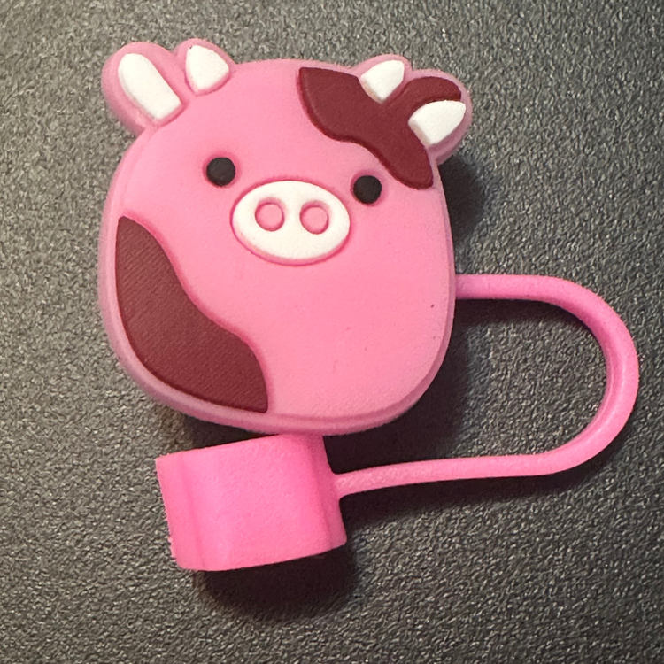 Pink Pig Squishmallow Straw Topper