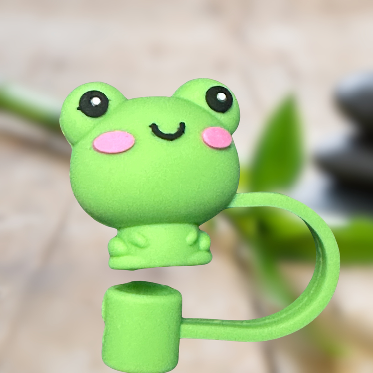 Green Frog Straw Reusable Straw Topper