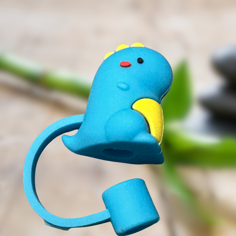 Dinosaur Straw Topper Drink Cover