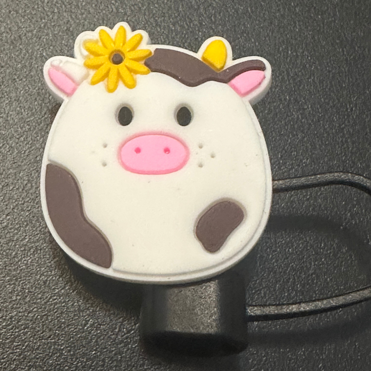 Adorable White Pig Squishmallow Straw Topper - Keep your straw clean from dust and dirt while adding a charming, personal touch to your cup.