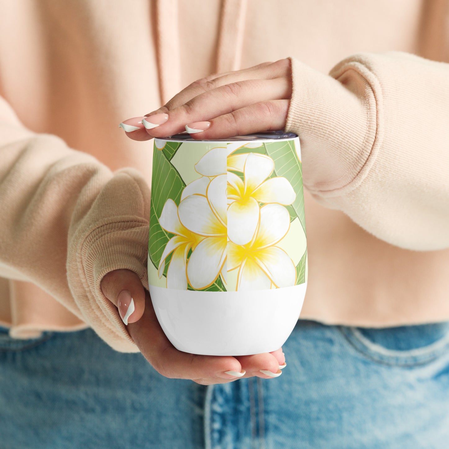Plumeria Wine tumbler