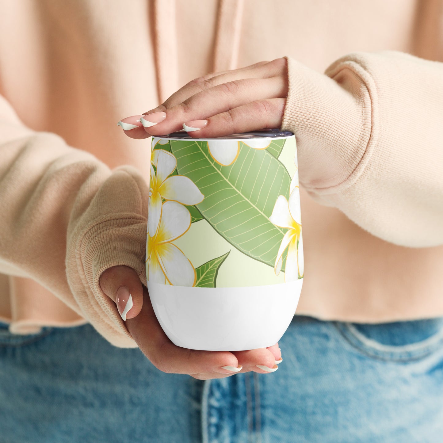 Plumeria Wine tumbler