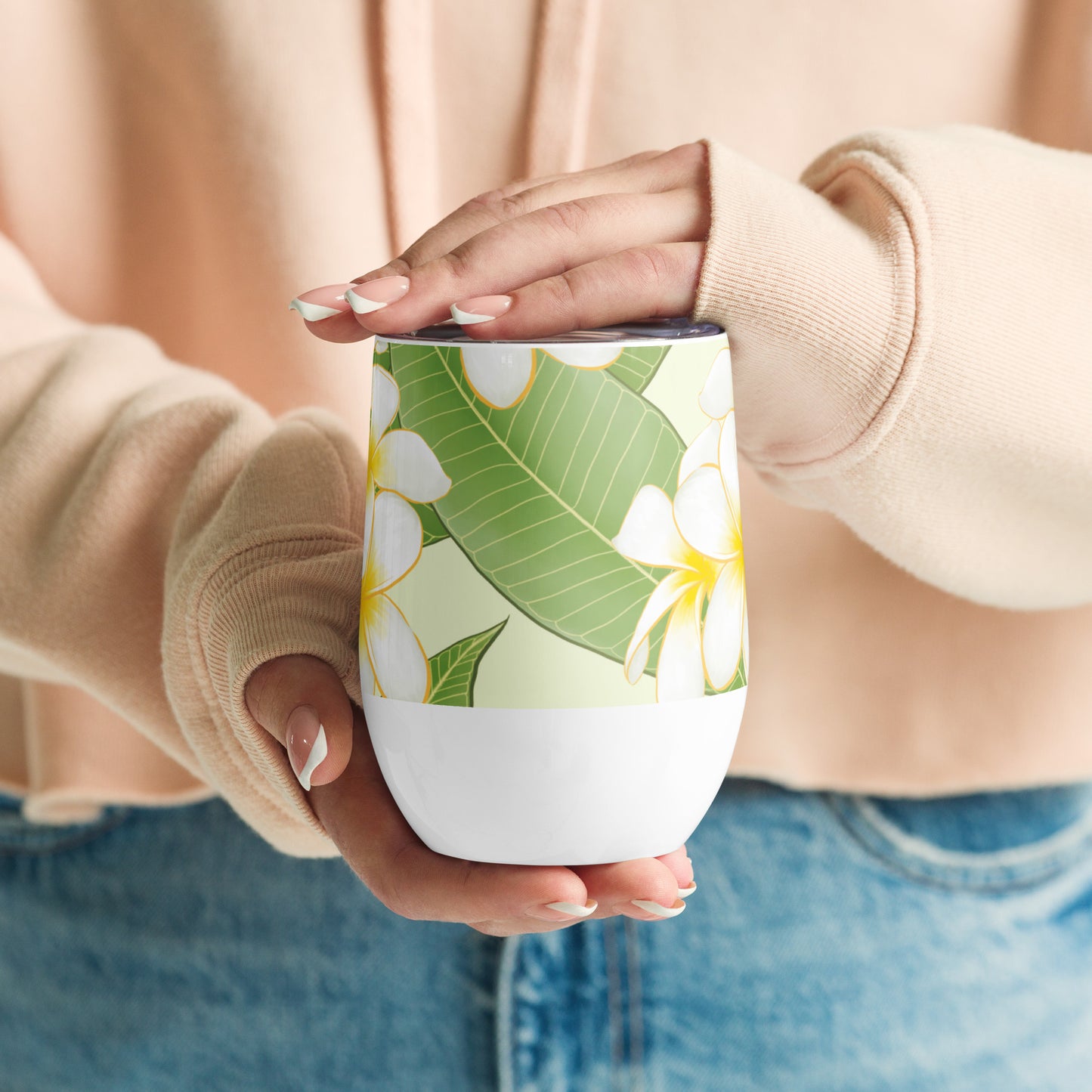 Plumeria Wine tumbler