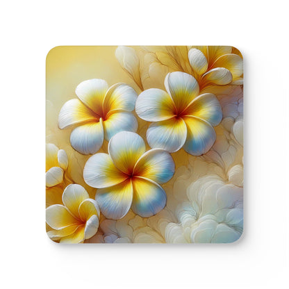 Plumeria Cork Coaster Set