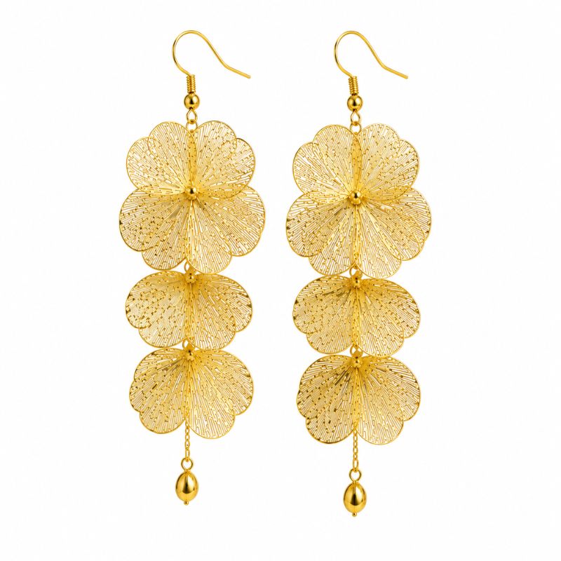 Artful Filigree Flower Drop Earrings