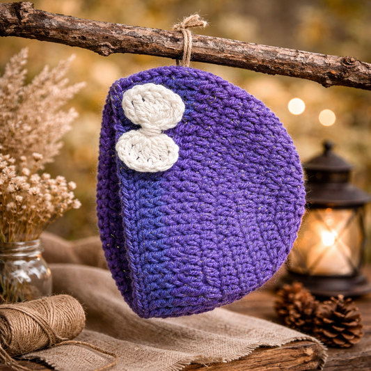Handmade Crochet Baby Bonnet with Bow – Soft & Cozy