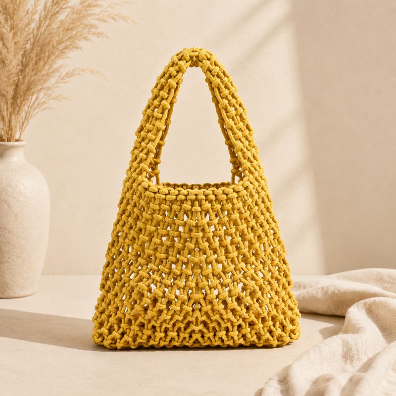 Coastal Woven Hobo Beach Crochet Summer Bag