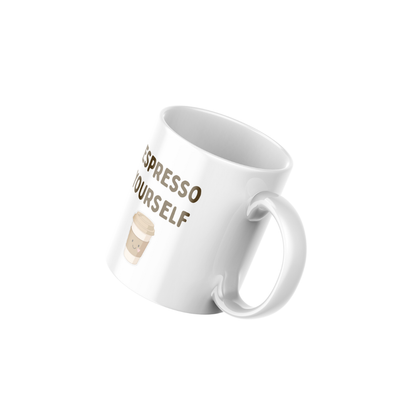 “Espresso Yourself” 11 oz Ceramic Mug – Funny Coffee Quote Gift
