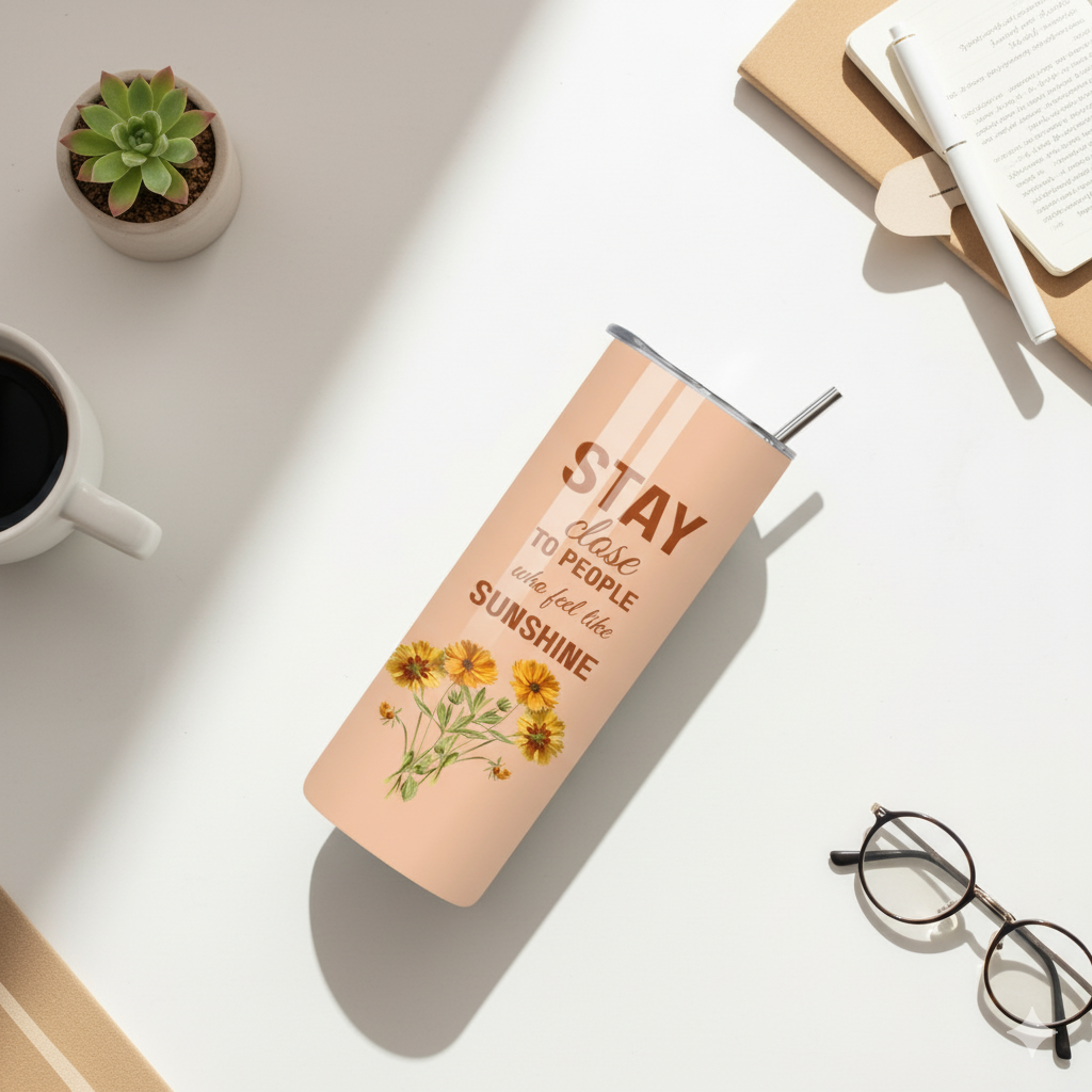 ✨ Inspirational 20oz Skinny Tumbler – Double Wall Stainless Steel | Motivational Quote Drinkware