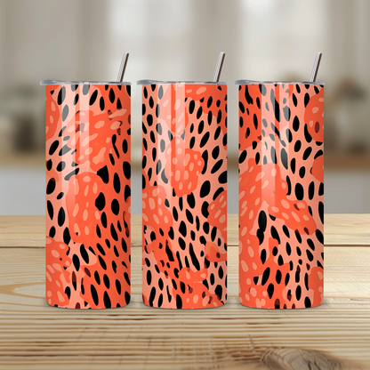 Coral Leopard Print 20oz Skinny Tumbler – Insulated Stainless Steel