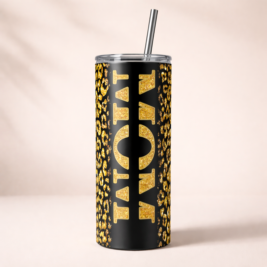 black gold leopard mama tumbler 20oz Stainless Steel Mom Travel Mug Stylish Mother's Day Gift