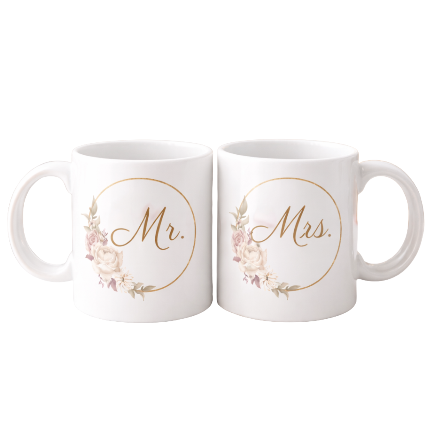 Mr. & Mrs. Ceramic Couple Mug Set – 11 oz