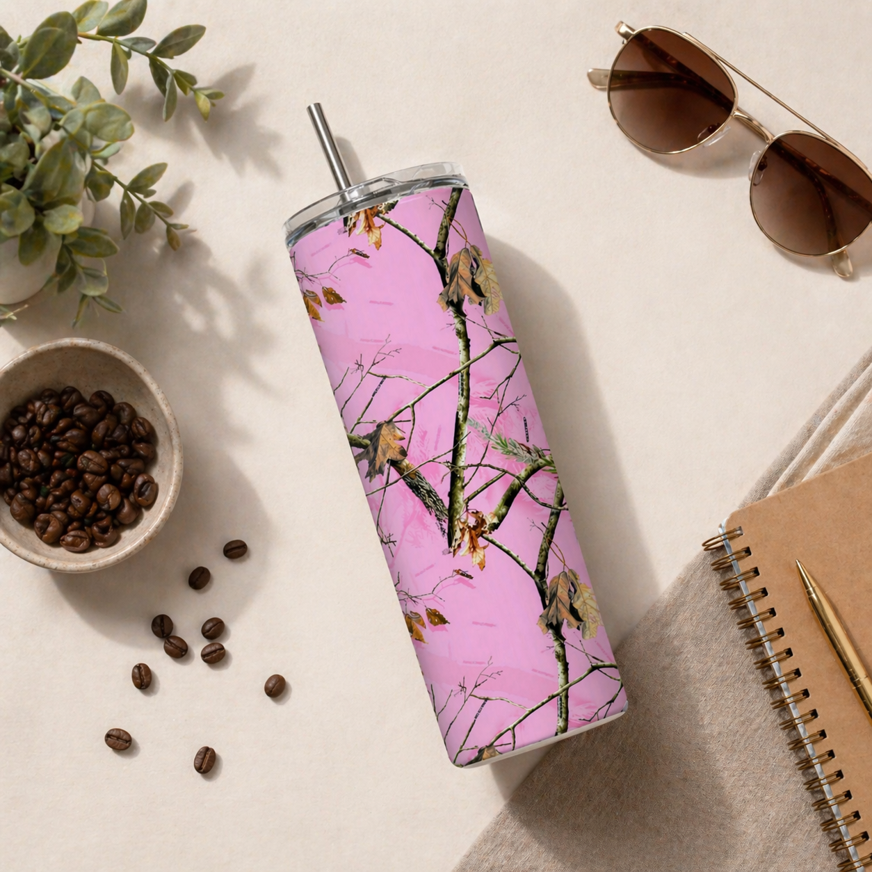 cute pink tumbler aesthetic drinkware reusable cup